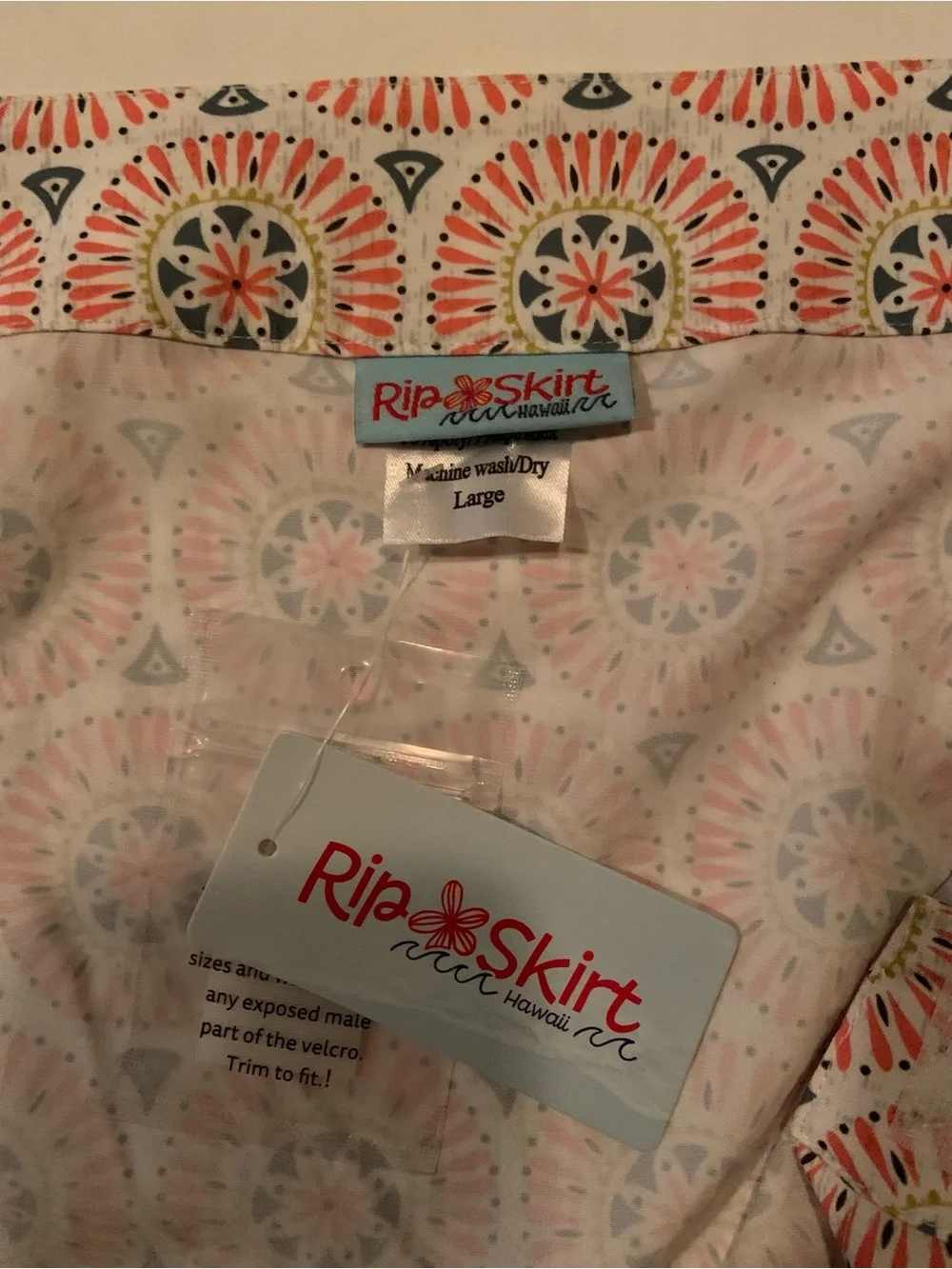 RipSkirt Hawaii Adjustable Wrap Skirt “MarcelloSpice” Print Size Large NWT - Picture 5 of 12